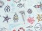 Preview: Quiltstoff mit martimen Mustern aus der Kollektion High Tide von Makower Nahansicht